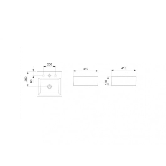 Cuba De Apoio Quadrada Basic Q1 Com Mesa Branco Celite 41x41cm - Imagem principal - be5251cb-b202-4886-9e79-422224b0ec5d