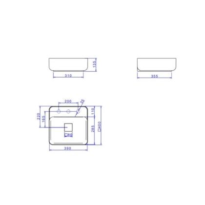 Cuba De Apoio Quadrada C/ Mesa Slim Marrom Fosco Deca 40 cm