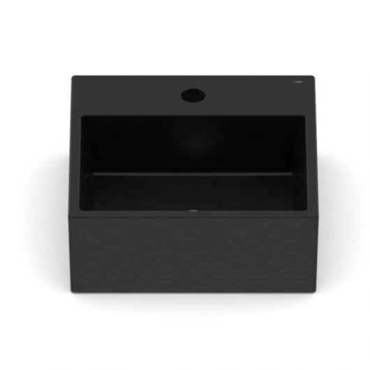 Cuba de Apoio Quadrada Com Mesa Basic Q6 35x35cm Matte Black Celite - Imagem principal - 081a48b8-1c4a-4913-a370-af1c306d6aef