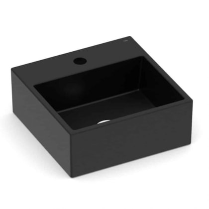 Cuba de Apoio Quadrada Com Mesa Basic Q6 35x35cm Matte Black Celite