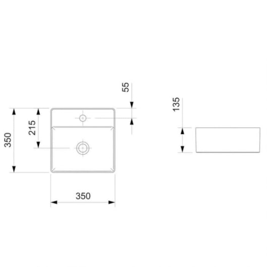 Cuba De Apoio Quadrada Com Mesa Design D3 35x35cm Branco Brilho Celite - Imagem principal - 8366abd7-0a70-4cff-af2c-505142e3262c