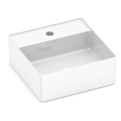 Cuba De Apoio Quadrada Com Mesa Design D3 35x35cm Branco Brilho Celite