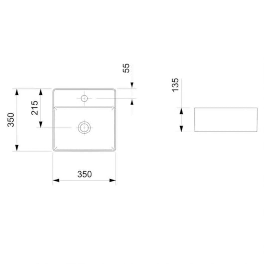 Cuba de Apoio Quadrada Com Mesa Platinum P4 35x35cm Matte Black Incepa - Imagem principal - 5d56fb69-2fa0-490b-a40b-54dd1be3bf6d