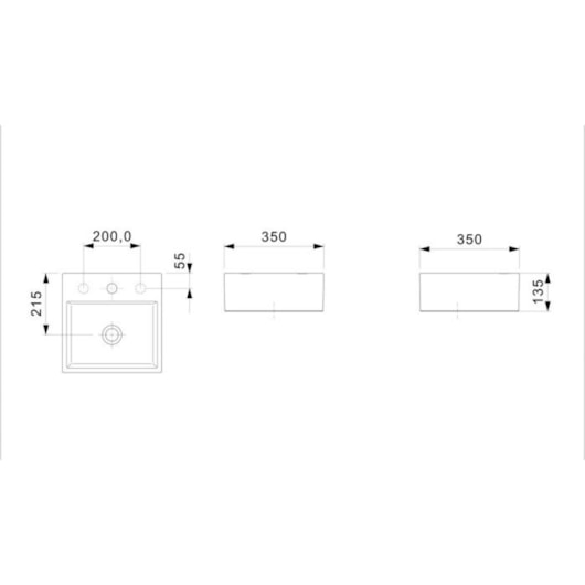 Cuba de Apoio Quadrada Com Mesa Q6 Basic Branco Celite 35x35cm - Imagem principal - 904df3ca-84dc-4bb8-850a-1af0eba295ef