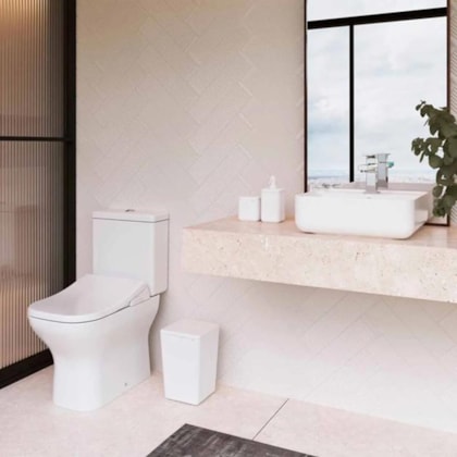 Cuba De Apoio Quadrada Com Mesa Slim Branco Deca 40cm