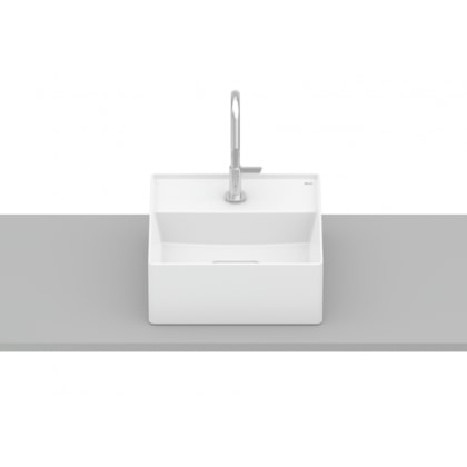 Cuba de Apoio Quadrada Com Mesa Terra T7 Blanco Mate Roca 30x30cm