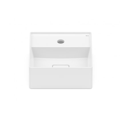Cuba de Apoio Quadrada Com Mesa Terra T7 Branco Matte Roca 30x30cm
