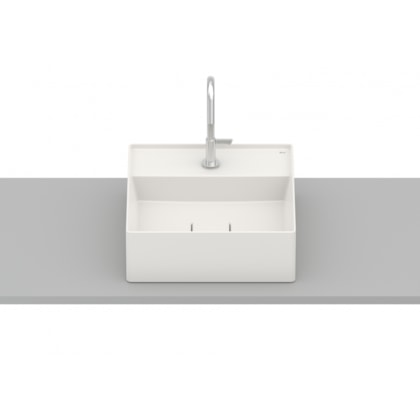 Cuba de Apoio Quadrada Com Mesa Terra T8 Beige Roca 35x35cm