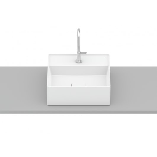 Cuba de Apoio Quadrada Com Mesa Terra T8 Branco Matte Roca 35x35cm - Imagem principal - 36dd0b5a-8732-4915-86c0-d0b7853be4bd