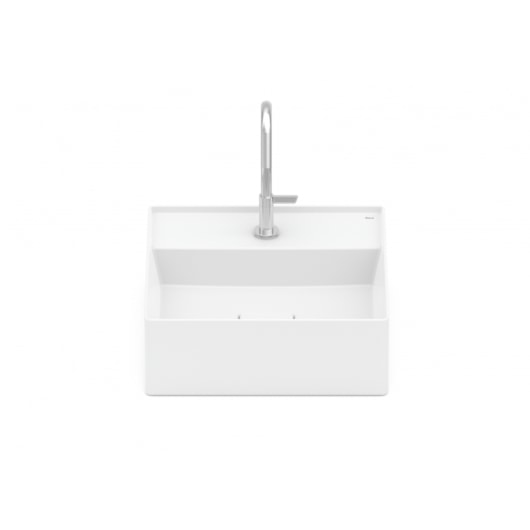 Cuba de Apoio Quadrada Com Mesa Terra T8 Branco Matte Roca 35x35cm - Imagem principal - 53114665-1b7a-4626-9df9-500b73801d73