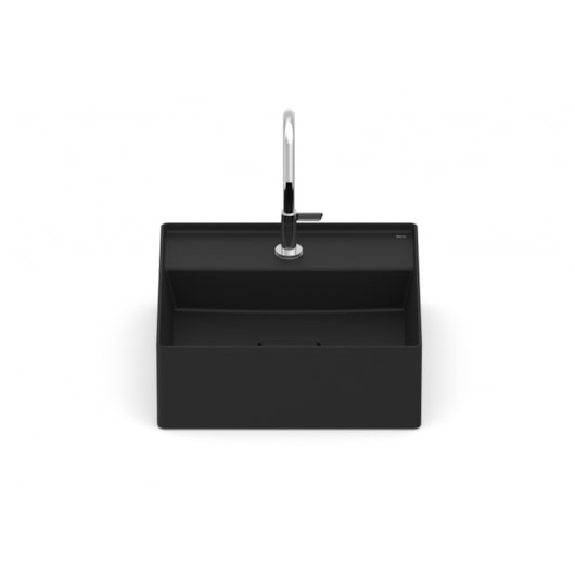 Cuba de Apoio Quadrada Com Mesa Terra T8 Matte Black Roca 35x35cm - Imagem principal - 945b5daa-4aea-401c-a694-2d0acd0a942e