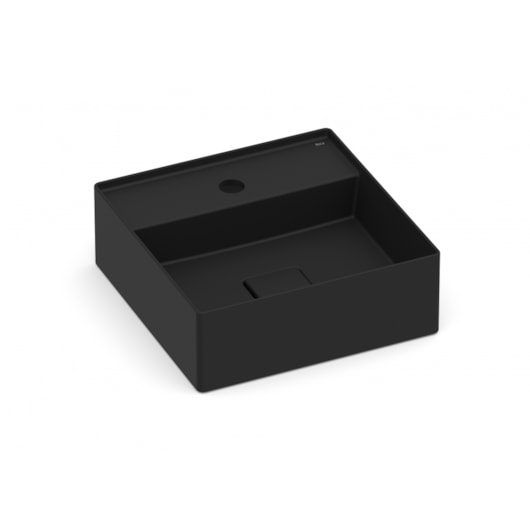 Cuba de Apoio Quadrada Com Mesa Terra T8 Matte Black Roca 35x35cm - Imagem principal - bc9a77de-621e-4ef4-94cf-e26f5a818db0