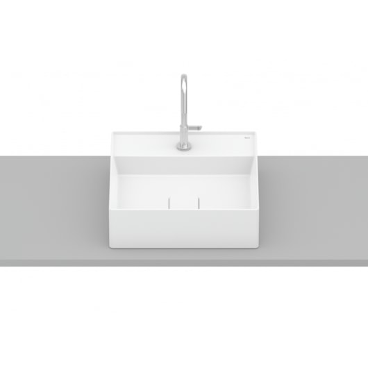 Cuba de Apoio Quadrada Com Mesa Terra T9 Branco Matte Roca 40x40cm - Imagem principal - 5149c440-7350-4b0f-8f7e-92a336610159