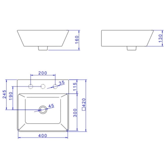 Cuba De Apoio Quadrada L270 Branco Deca 42cm - Imagem principal - 1b775294-b520-43d2-a510-e355a7a5ff6d