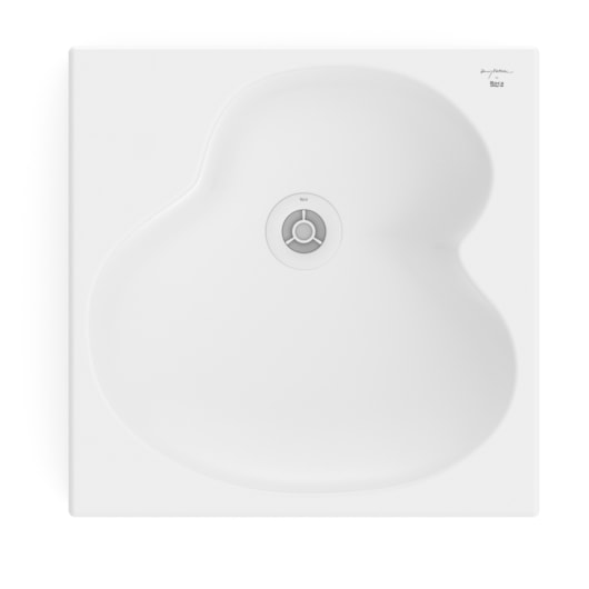 Cuba De Apoio Quadrada Ruy Ohtake 41X41cm Branco Matte Roca - Imagem principal - 15728ead-c4be-416c-af18-9eb663e12342