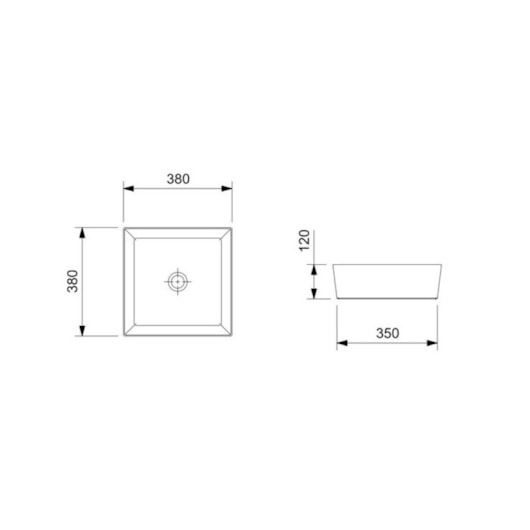 Cuba de Apoio Quadrada Sem Mesa Design D2 38x38cm Branco Brilho Celite - Imagem principal - 1eb6d069-4f6b-48d9-b822-cdd033f9f311