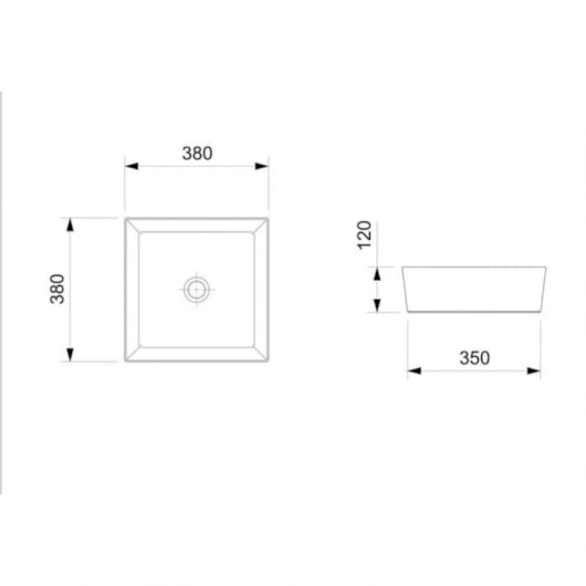 Cuba de Apoio Quadrada Sem Mesa Design D2 38x38cm Matte Black Celite - Imagem principal - 43175aee-5f34-41ea-9c71-89f283915053