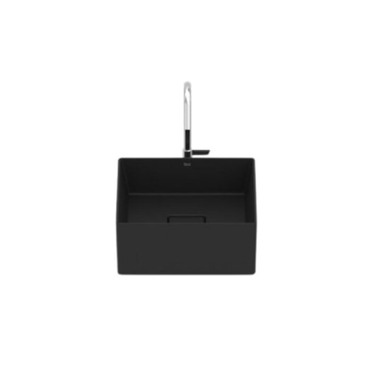 Cuba de Apoio Quadrada Sem Mesa Terra T3 Matte Black Roca 30x30cm - Imagem principal - 8f3da9f8-711b-443e-b725-3d820c20a6ec