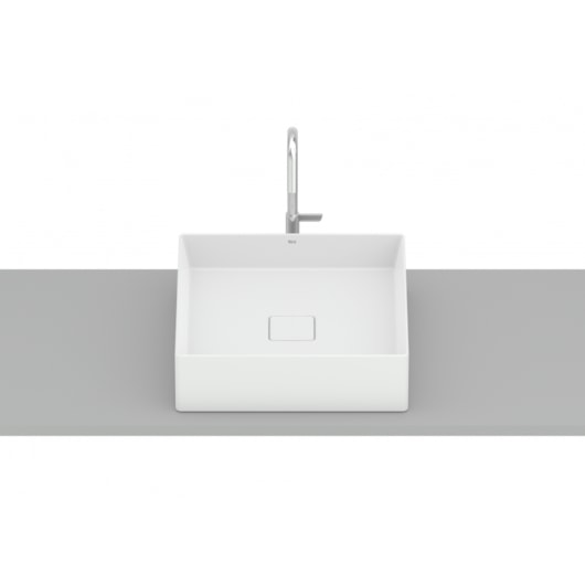 Cuba de Apoio Quadrada Sem Mesa Terra T5 Branco Matte Roca 40x40cm - Imagem principal - 33062d78-886b-4d82-938e-6f1bf510dbf2