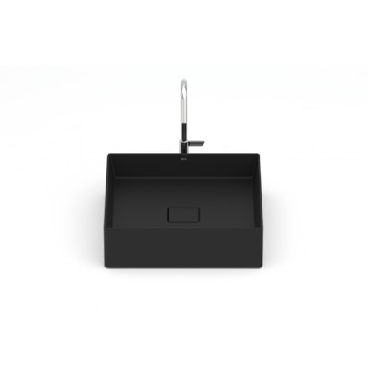 Cuba de Apoio Quadrada Sem Mesa Terra T5 Matte Black Roca 40x40cm - Imagem principal - 91cd4d1c-5308-4938-925d-cd1b286a02cc