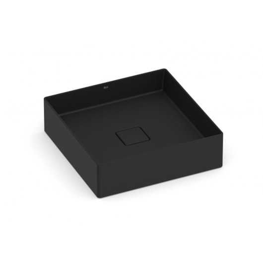 Cuba de Apoio Quadrada Sem Mesa Terra T5 Matte Black Roca 40x40cm - Imagem principal - 024e8e82-6165-4d0e-ba82-f521a998a217