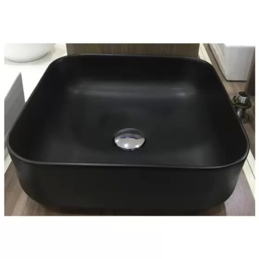 Cuba De Apoio Quadrada Sottile Preto Fosco Japi - Imagem principal - 0d2323a5-c479-4076-b7f2-a5d7212c9b4f