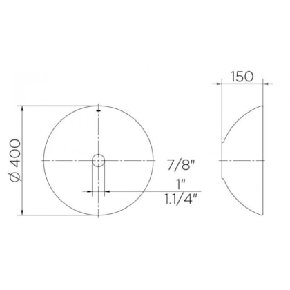 Cuba De Apoio Redonda 40x14cm Branco Docol