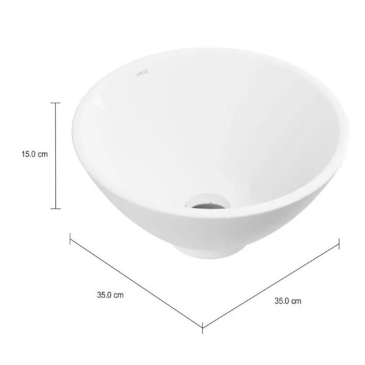 Cuba de Apoio Redonda Branco Deca 35cm - Imagem principal - 40b30ca9-d7b9-492f-a2aa-e797061c0597