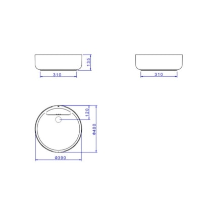 Cuba De Apoio Redonda Com Válvula Oculta Slim Branco Deca 40 cm