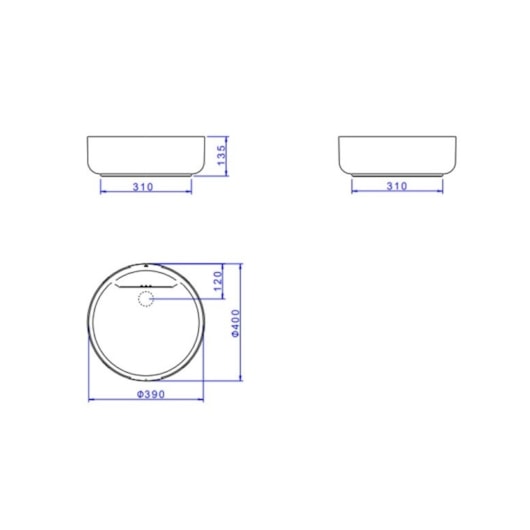 Cuba De Apoio Redonda Com Válvula Oculta Slim Branco Deca 40 cm - Imagem principal - c183de47-ab87-4b16-9291-75b12988ec46