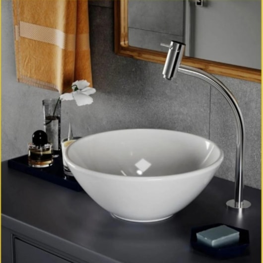 Cuba de Apoio Redonda Loft R1 Branco 35cm Incepa - Imagem principal - 3b812d3c-a818-4c7a-83a8-2ca790a222d7