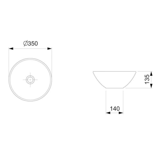 Cuba De Apoio Redonda Sem Mesa Basic R1 Branco Celite 35x13,5cm - Imagem principal - 904f4ea4-0580-42ae-8c0a-92661283269b