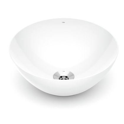 Cuba De Apoio Redonda Sem Mesa Design D1 35cm Branco Brilho Celite