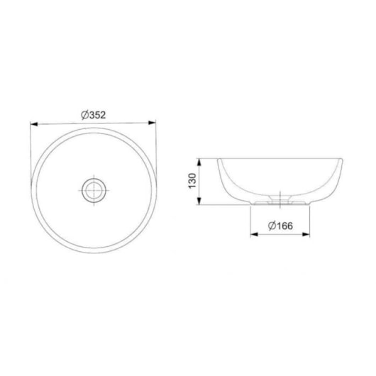 Cuba de Apoio Redonda Sem Mesa Optica ER35 35cm Beige Roca - Imagem principal - 87d3be37-7d77-49da-9c13-7c2bf36544f4