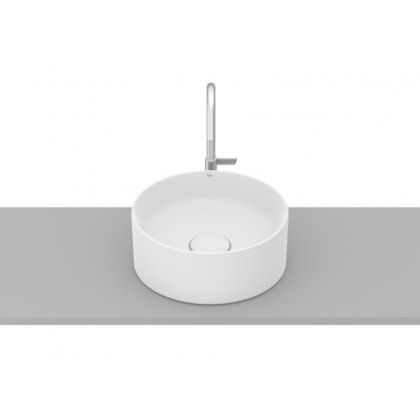 Cuba de Apoio Redonda Sem Mesa Terra T1 Branco Matte Roca 30cm