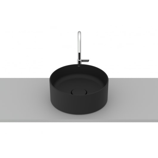 Cuba de Apoio Redonda Sem Mesa Terra T1 Matte Black Roca 30cm - Imagem principal - 937fc736-77ca-40f5-8796-f22f7d8fbd46