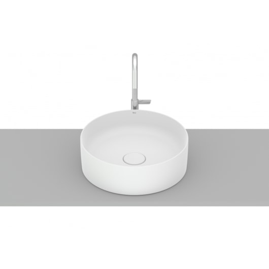 Cuba de Apoio Redonda Sem Mesa Terra T2 Branco Matte Roca 39cm - Imagem principal - cda41a85-3e48-44dc-bcb7-b2e77ce2b325