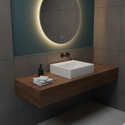 Cuba De Apoio Retangular 35x32cm Com Mesa L7300 Branco Deca