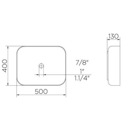 Cuba De Apoio Retangular 50x40cm Branco Docol