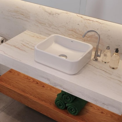 Cuba De Apoio Retangular Branco Docol 40x35x12,8cm
