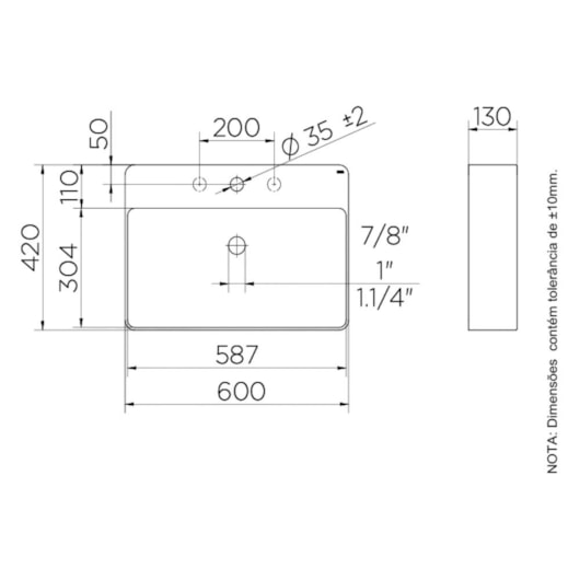 Cuba De Apoio Retangular Branco Docol 60x42cm - Imagem principal - b9bc5087-335f-459f-8c87-fad22fdb6ef5