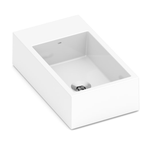 Cuba De Apoio Retangular Com Mesa Basic Curve Branco Celite 44x25cm - Imagem principal - 73e80dc8-bfd0-488d-9995-1e6e548dab28