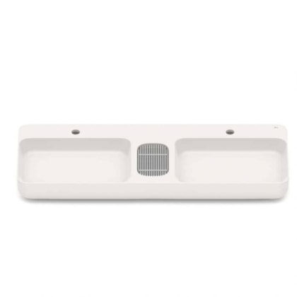 Cuba de Apoio Retangular com Mesa e Válvula Oculta 7/8 Infinity 110x42cm Beige Roca