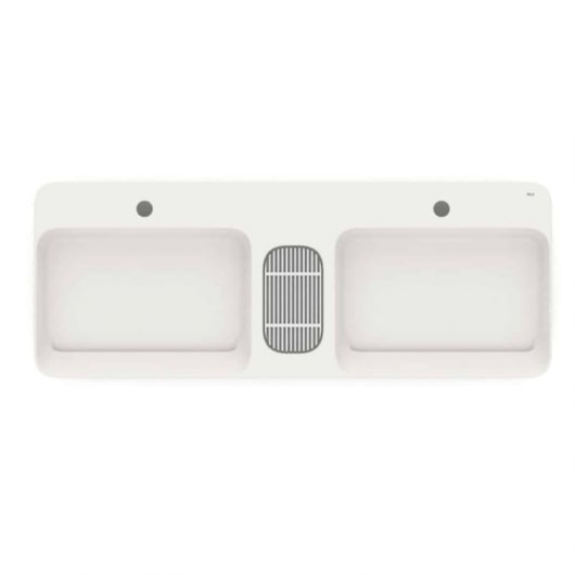 Cuba de Apoio Retangular com Mesa e Válvula Oculta 7/8 Infinity 110x42cm Beige Roca - Imagem principal - bb068d94-6e01-4456-8c2c-34c469c55e01