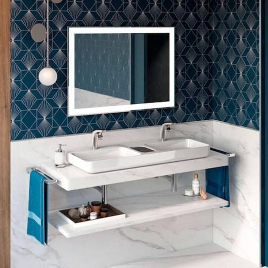 Cuba de Apoio Retangular com Mesa e Válvula Oculta 7/8 Infinity 110x42cm Beige Roca - Imagem principal - 7d8fec06-d48b-4913-9bbf-b6cb82ca2e9c