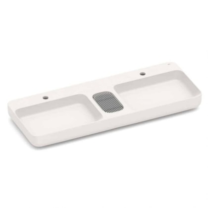 Cuba de Apoio Retangular com Mesa e Válvula Oculta 7/8 Infinity 110x42cm Beige Roca