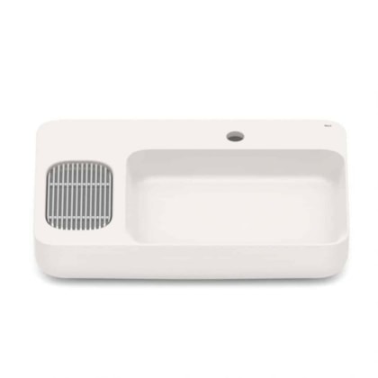 Cuba de Apoio Retangular com Mesa e Válvula Oculta 7/8 Infinity 60x42cm Beige Roca