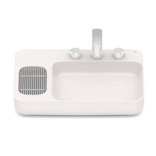 Cuba de Apoio Retangular com Mesa e Válvula Oculta 7/8 Infinity 60x42cm Beige Roca - Imagem principal - 6965b300-3ec7-4431-b322-a65865ebe3dd