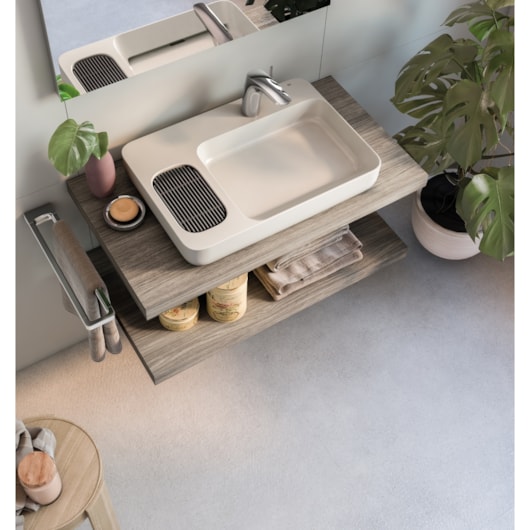 Cuba de Apoio Retangular com Mesa e Válvula Oculta 7/8 Infinity 60x42cm Beige Roca - Imagem principal - f9975522-99ef-4a41-bab7-35bdde6dc22d