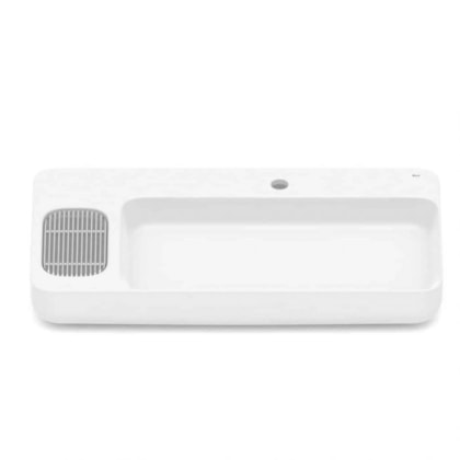 Cuba de Apoio Retangular com Mesa e Válvula Oculta 7/8 Infinity 80x42cm Branco Matte Roca
